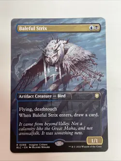 Baleful Strix (Borderless) Commander: Bloomburrow #86 Rare - Image 1