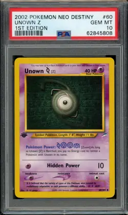 PSA 10 Unown (Z) 60/105 Neo Destiny 1st Edition 2002 Pokemon - Image 1