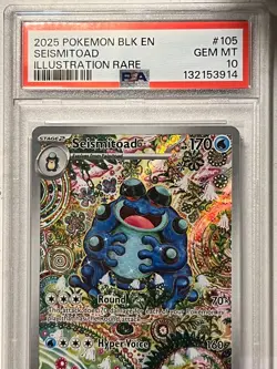 2025 Pokemon Black Bolt English Illustration Rare Seismitoad 105/086 PSA 10 - Image 2