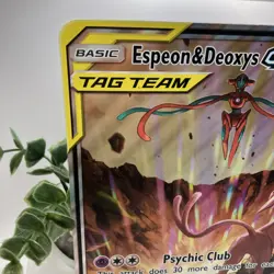 Pokemon TCG Jumbo Espeon & Deoxys GX SM240 Black Star Promo Card 2020 - Image 2