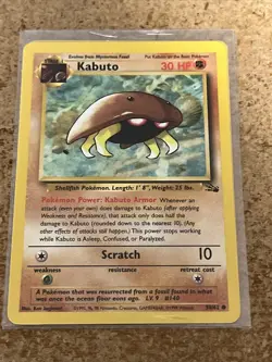 Pokemon Karte TCG Kabuto 50/62 Fossil No Holo WOTC 1995 - Image 1