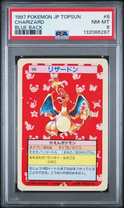 CHARIZARD Topsun Blue Back #6 PSA 8 Vintage Pokemon [Nostalgium] - Image 1
