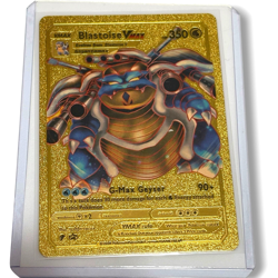 Blastoise Vmax HP 350 Premium Gold Foil Fan Art Vinyl Textured Collector Pokemon - Image 1