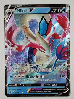 Milotic V 043/192 Holo Ultra Rare SWSH02: Rebel Clash NM English Pokemon - Image 1