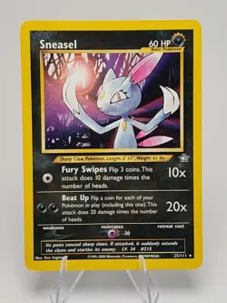 Sneasel Neo Genesis set Pokemon Card 25/111 Excellent Condition - Image 1
