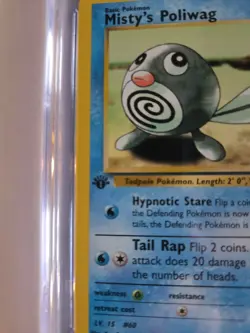Misty's Poliwag Gym Heroes 1st Edition Pokemon TCG Card 87/132 PSA 7 - Image 2