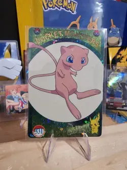 1999 Vintage Pocket Monsters Vending Prism - Mew Stamped #331 - Pikachu Togepi - Image 1