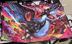 Pokemon Mega Charizard X UPC Metal Silver Coin, Play Mat, and Dice Only - Image 5