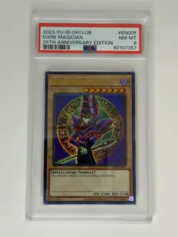 PSA 8 Mint Dark Magician LOB-EN005 - Yu-Gi-Oh! LOB 25th Anniversary - Image 1