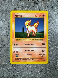 Pokemon TCG Cards SHADOWLESS Base Set Ponyta 60/102 EXC - Image 1