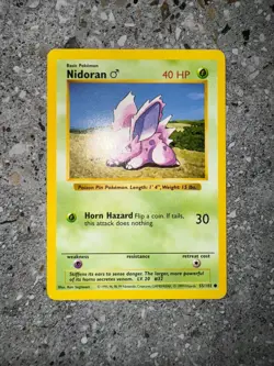Pokemon TCG Cards SHADOWLESS Base Set Nidoran (M) 55/102 - Image 3