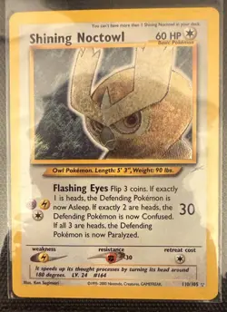 Pokemon Shining Holo Card - Shining Noctowl 110/105 (Neo Destiny) - Image 1