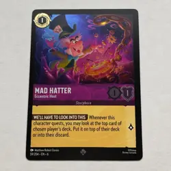 Mad Hatter 59/204 Disney Lorcana Azurite Sea Super Rare Cold Foil Card NM - Image 1