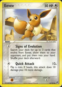 Eevee 63/100 Common Sandstorm Pokemon Card LP/MP - Image 1