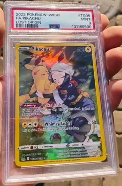 2022 Pokemon Lost Origin Full Art Holo Trainer Gallery #TG05 Pikachu PSA 9 Card - Image 2