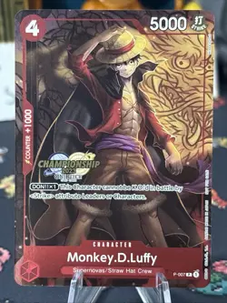 One Piece Card Game Monkey.D.Luffy P-007 Championship 2023 Promo English RARE!! - Image 1