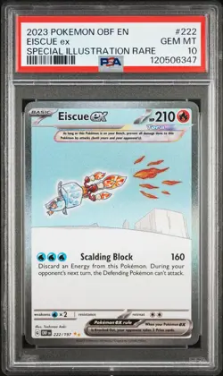 2023 Pokemon Obf EN-Obsidian Flames Eiscue EX #222 Special Illust Rare PSA 10 - Image 1