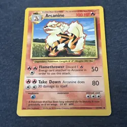 Pokemon TCG WoTC Arcanine 023/102 Base Set Vintage Rare Lightly Played LP - Image 3
