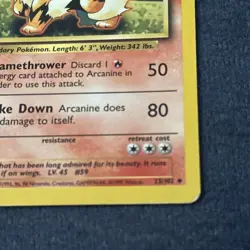 Pokemon TCG WoTC Arcanine 023/102 Base Set Vintage Rare Lightly Played LP - Image 5
