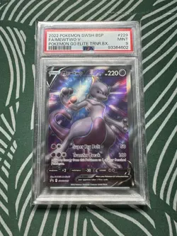 PSA 9 Mewtwo V SWSH229 SWSH #229 - 2022 Sword & Shield BSP Pokemon GO LM1 - Image 1