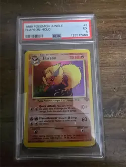 1999 POKEMON JUNGLE #3 FLAREON-HOLO PSA 5 - Image 1
