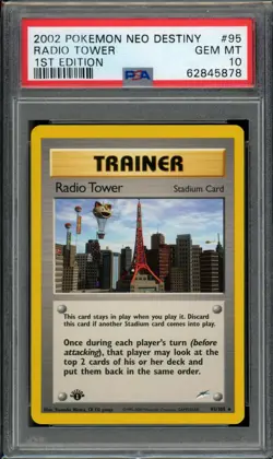PSA 10 Radio Tower 95/105 Neo Destiny 1st Edition 2002 Pokemon - Image 1