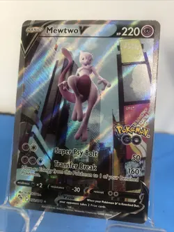 Mewtwo V (Alternate Full Art) Ultra Rare Pokemon GO 072/078 Mint Clean 💎 - Image 1