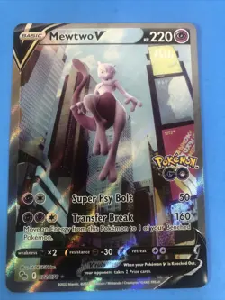 Mewtwo V (Alternate Full Art) Ultra Rare Pokemon GO 072/078 Mint Clean 💎 - Image 3
