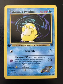Pokemon TCG Sabrina's Psyduck Gym Challenge 99 Regular 1st Edition Common - Image 1