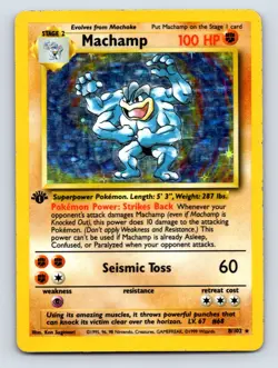 Machamp - 008/102 1st Edition Holo Rare Deck Exclusives - HP Pokemon TCG - Image 1