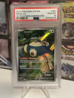 Pokemon Center Stamp Promo Snorlax 151 ETB SVP EN 051 PSA 10 Gem Mint - Image 1