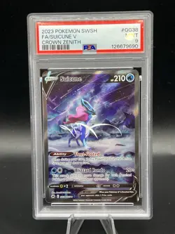 2023 Pokemon SWSH Crown Zenith Suicune V Galarian Gallery #GG38/GG70 PSA 9 - Image 1