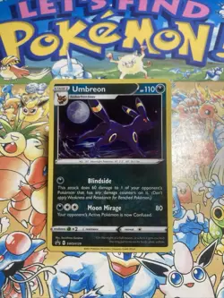 Pokemon TCG Umbreon SWSH129 Black Star Promo Holo Card With Fart Swirl - Image 1