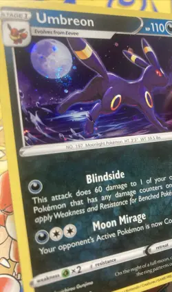 Pokemon TCG Umbreon SWSH129 Black Star Promo Holo Card With Fart Swirl - Image 2