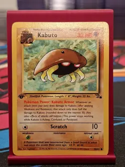 Kabuto 50/62 Fossil 1st Edition LP Common Pokemon Card - Image 1