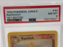 1999 POKEMON JUNGLE Trading Card RAPIDASH #44/64 1ST EDITION graded PSA NM-MT 8 - Image 2