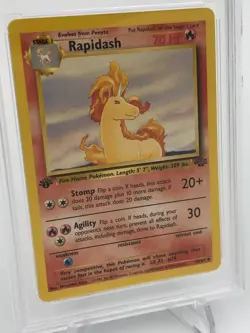 1999 POKEMON JUNGLE Trading Card RAPIDASH #44/64 1ST EDITION graded PSA NM-MT 8 - Image 3