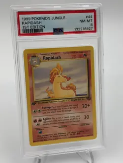 1999 POKEMON JUNGLE Trading Card RAPIDASH #44/64 1ST EDITION graded PSA NM-MT 8 - Image 5
