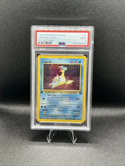 Pokemon TCG Lapras 1st Edition Holo Rare Card Fossil, 10/62 PSA 9 - Image 1
