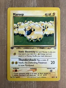 Mareep - 65/111 - 1st Edition Neo Genesis Set - Pokemon Card - MP - Image 1
