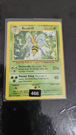 Beedrill 17/102 | Base Set | WOTC Rare Pokemon Card | - Image 1