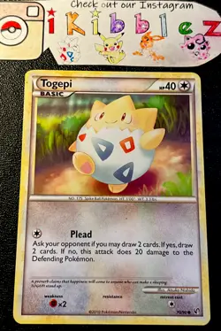 Togepi 70/90 NM Vintage HGSS Undaunted Pokemon Card. Free Tracked Shipping! - Image 1