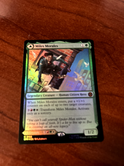 MTG Spider-Man Miles Morales Double Sided Card Foil Number 108 NM + - Image 1
