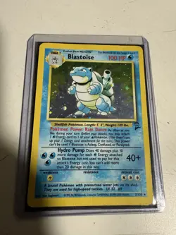 1999 Pokemon TCG Blastoise Base Set Holo Rare Card 2/102 HP Ungraded - Image 2