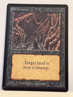 Evil Presence Beta LP corner ding MTG Magic the Gathering - Image 1