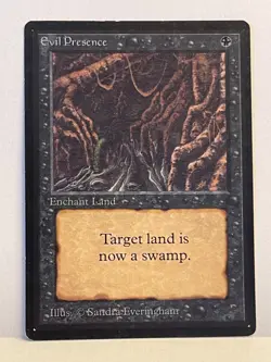 Evil Presence Beta LP MTG Magic the Gathering e - Image 1