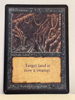 Evil Presence Beta LP MTG Magic the Gathering h - Image 1