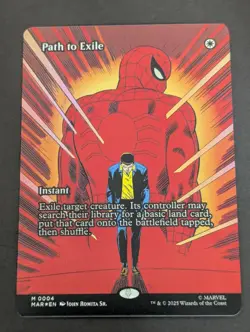 MTG Path to Exile Mythic Foil Borderless Marvel Universe Spider-Man - Image 1
