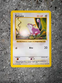 Pokemon TCG Cards SHADOWLESS Base Set Rattata 61/102 - Image 3