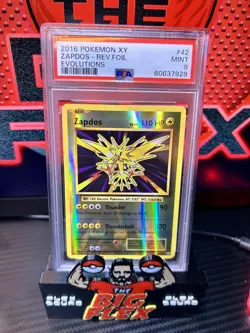 2016 POKEMON XY ZAPDOS - REV.FOIL EVOLUTIONS #42 MINT PSA 9 - Image 1